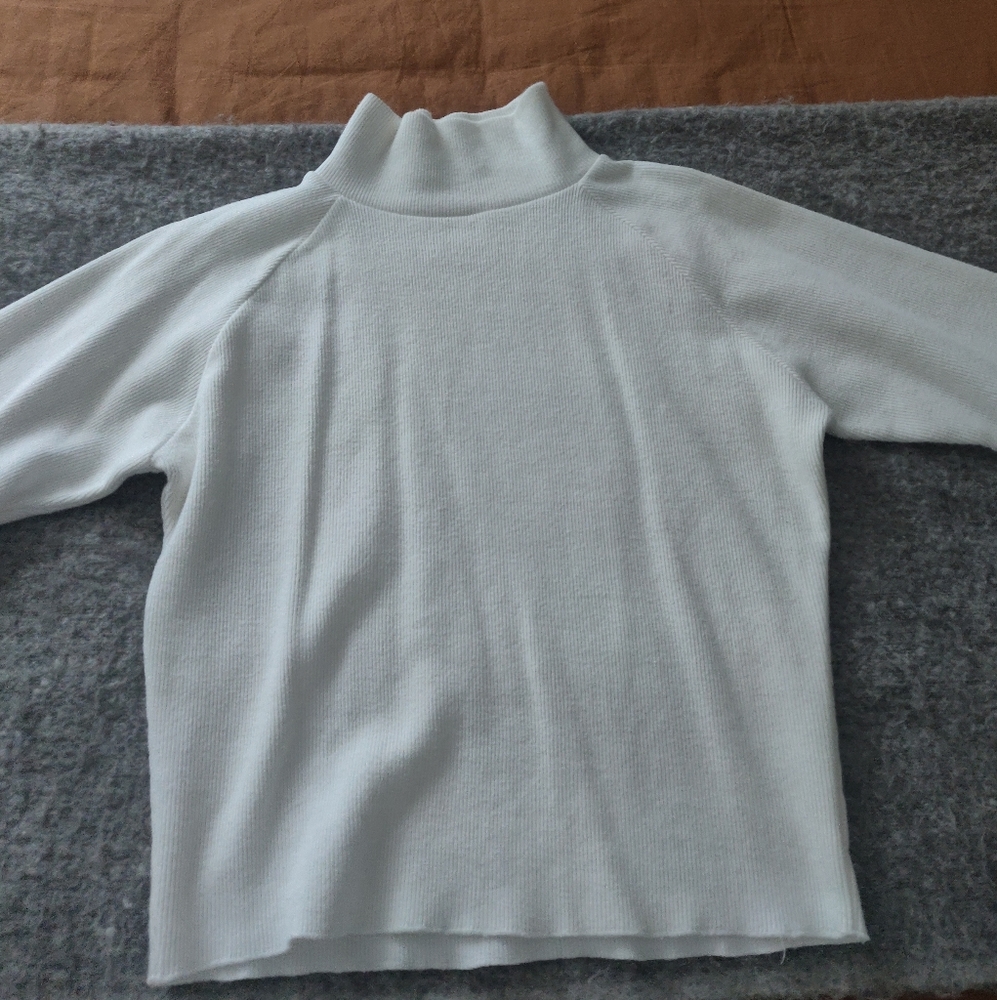 White Sweater Mock Neck